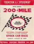 Programme cover of Trenton International Speedway, 18/08/1968