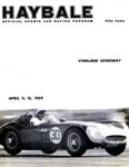 Programme cover of Vineland Raceway, 12/04/1959
