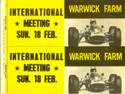 Car sticker for Warwick Farm, 18/02/1968