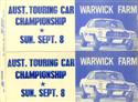 Car sticker for Warwick Farm, 08/09/1968