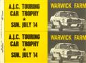 Car sticker for Warwick Farm, 14/07/1968