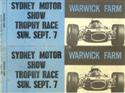 Car sticker for Warwick Farm, 07/09/1969
