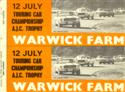 Car sticker for Warwick Farm, 12/07/1970