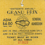 Ticket for Watkins Glen International, 30/06/1963
