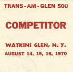 Ticket for Watkins Glen International, 16/08/1970