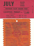 Ticket for Watkins Glen International, 14/07/1974