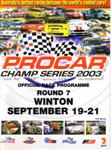 Programme cover of Winton Motor Raceway, 21/09/2003