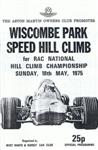 Programme cover of Wiscombe Park Hill Climb, 18/05/1975