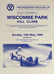 Programme cover of Wiscombe Park Hill Climb, 13/05/1990