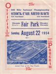 Programme cover of Milwaukee Mile, 22/08/1954