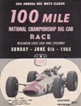 Programme cover of Milwaukee Mile, 06/06/1965