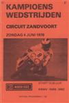 Programme cover of Zandvoort, 04/06/1978